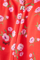 Thoriania Floral-Print V-Neck Mini Dress